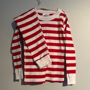 Hanna Andersson Long John Pajama Set – Red & White Stripe – Toddler Size 4